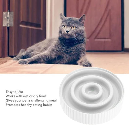 Tnfeeon Slow Feeder Dog Bowl Anti Gulping Eating Interactive Bloat Stop Fun Alternative Non Slip Dog Slow Food Feeding Pet Bowl Slow Eating Design for Small Medium Size (White)