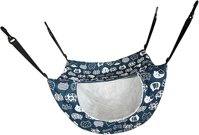 Adjustable Hanging Bed for Pet Cats Machine Washable Resting Hammock with Stable Rope for Cage Cats Tree