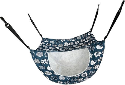 Adjustable Hanging Bed for Pet Cats Machine Washable Resting Hammock with Stable Rope for Cage Cats Tree