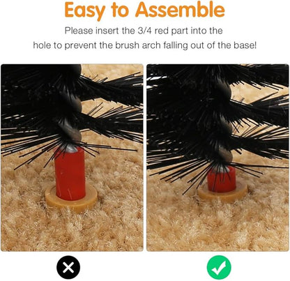 Cat Self Groomer Brushes for Indoor Cats, Cat Face Scratcher Brush Arch Scratching Board Scratch Pad Massager for Shedding, Head Hair Grooming Posts for Rubbing Deshedding w/Cute Kitten Toy
