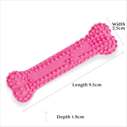 Nylabone Textured Teething Bone Puppy Chew Toy, Soothing Puppy Teething Bone, Enrichment Toy for Puppies, Pink, Chicken Flavor, X-Small Dogs - Up to 15 Ibs, 1 Count