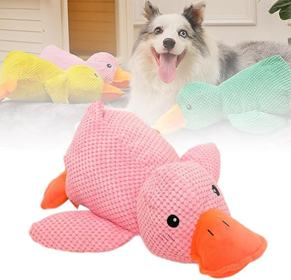 2024 New Quack-Quack Duck Dog Toy, Durable The Mellow Dog Calming Duck Dog Toy, Yellow Stuffed Dog Cat Pet Squeak Chew Toys for Dogs Indoor Puppy (C Small)
