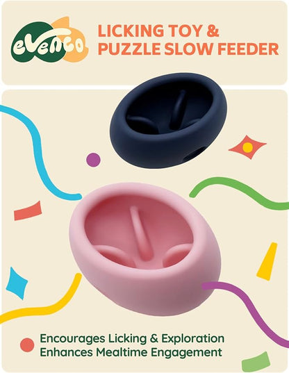 2-in-1 Dog Enrichment Toy & Slow Feeder - Interactive Freeze Licking Bowl and Treat Dispenser for Dogs, Relieves Boredom and Anxiety, Pink