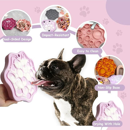 Dog Slow Feeder, Moon Dual-Sided Pet Feeding Bowl, Food-Grade Silicone, Slow Feed & Lick-Friendly Design, Easy to Clean, Anti-Slip, Durable & Safe for Cats and Dogs Cloud