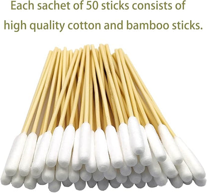 Dog Ear Swabs Bulk Pack, 800 Count – 6 Inch Bamboo Cotton Swabs Refill for Professional Grooming & Multi-Pet Homes – Large Absorbent Heads for Deep Cleaning (16 Resealable Packs)