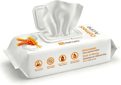 Best Pet Supplies 8" x 9" Large Unscented Dog Wipes - Cleaning and Deodorizing for Paws and Coat - Gentle Formula with Oatmeal Vitamin E for Puppies and Cats - 100 Count