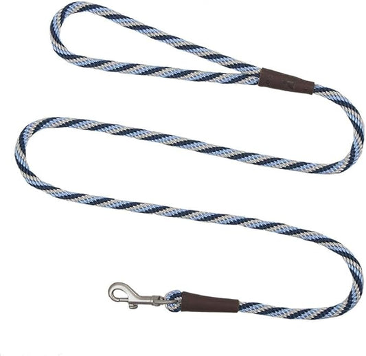 Mendota Pet Snap Leash - British-Style Braided Dog Lead, Made in The USA - Arctic Blue, 3/8 in x 4 ft - for Small/Medium Breeds
