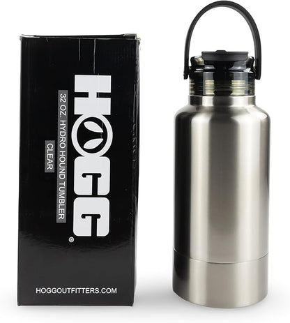 Hogg Hydro Hound, Sublimation Dog Water Bottle Bowl, Insulated Dog Water Bottle, 32 oz Insulated Stainless Steel Tumbler for Pets, Sublimation Pet Bowls - Clear (Silver)