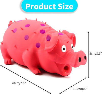 2-Pack Squeaky Pig Dog Toys - Durable Rubber Chew Toys with Oinking & Grunting Sounds for Small, Medium & Large Dogs - Interactive Latex Puppy Toy Set