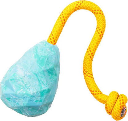 Ruffwear, Huck-a-Cone Dog Toy – Durable Tug, Throw & Fetch Toy with Knotted Rope Handle, Interactive Play for Dogs, Glacial Blue