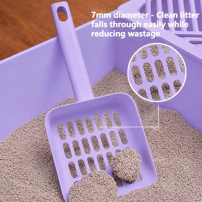 Cat Pooper Scooper, 2 in 1 Cat Litter Scoop with Holder Stand Cat Accessories Cat Supplies Kitty Litter Scoop Heavy Duty and Easy Clean Purple - Image 3