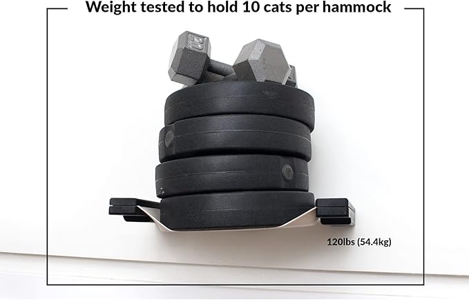 Catastrophic Creations Double Decker Cat Hammock – Wall Mounted Cat Tree with Hammock Perch – Cat Wall Hammock w/Canvas Fabric – Bamboo Cat Tower for Indoor Cats – Modern Cat Furniture