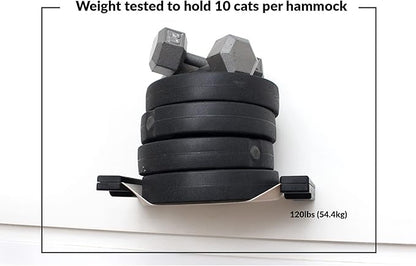 Catastrophic Creations Double Decker Cat Hammock – Wall Mounted Cat Tree with Hammock Perch – Cat Wall Hammock w/Canvas Fabric – Bamboo Cat Tower for Indoor Cats – Modern Cat Furniture