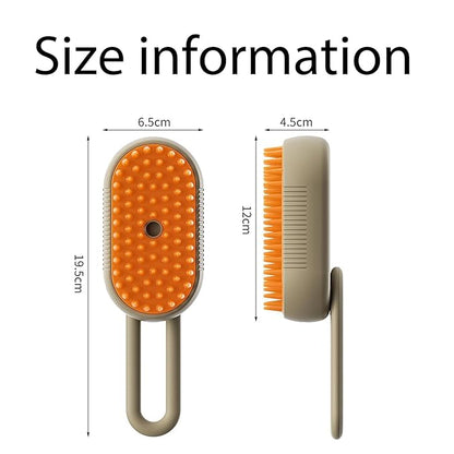 4 in 1 Cat Steam Brush for Shedding with Foldable Handle, Pet Hair Cleaning Brush Comb Anti-Static Pet Grooming Tool for Cats and Dogs Steam,Massage,Cleaning,Shedding & Combing (White)