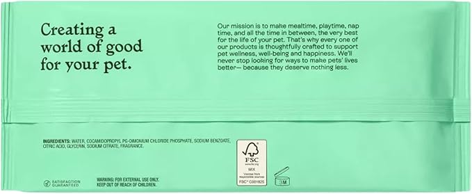 Kindfull Dog Grooming Wipes – 1 Pack (60 Wipes), Botanical Mint Scent – Gentle, pH-Balanced Pet Wipes for Paws & Fur – Plant-Based, Alcohol-Free – 7.9" x 7.7" Each