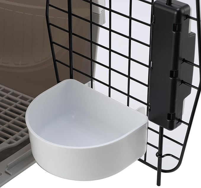 Focket Pet Carrier, Lightweight Hard Sided Cat Carrier for Medium Dogs Small Dogs with Handle Water Container Ventilated Design for Travel Outdoor Indoor (Gray)