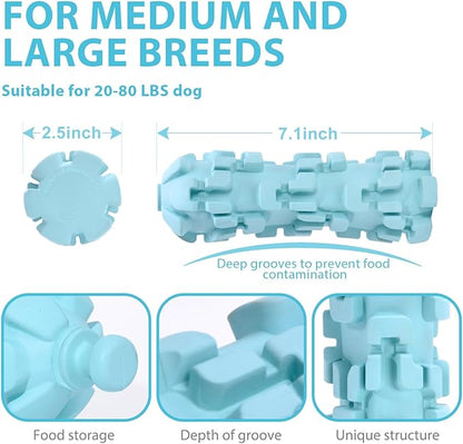 Freezable Dog Toy with 8 - Hour Cooling - Durable Chew Proof Puzzle Feeder for Large Dogs, Portable Outdoor Camping Accessories