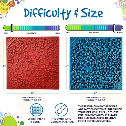 SodaPup Red Bones & Blue Jigsaw eMat Bundle – Durable Lick Mat Feeder Made in USA from Non-Toxic, Pet-Safe, Food Safe Rubber for Avoiding Overfeeding, Digestive Health, Calming, & More - Image 5