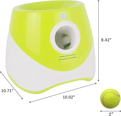 ENTROY Automatic Ball Launcher,Dog Toy Ball Thrower,Interactive Dog Ball Thrower,Adjustable Distance 10-30ft Ball Thrower Dog Fetch Machine with 6 2 inch Tennis Balls for Small and Medium Dogs(Green)