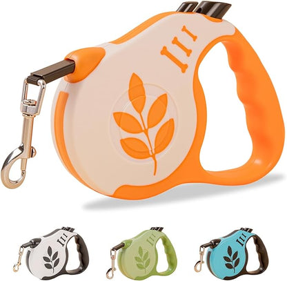 Retractable Dog Leash with Non-Slip Handle, 16 FT Automatic Telescopic Tractor with Atuo Locking Botton，Durable Pet Tape for Small and Medium-Sized Dogs Orange