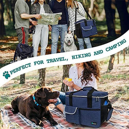 PetAmi Dog Travel Bag Organizer, Pet Supplies Diaper Tote, Navy Blue Medium - Image 6