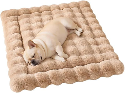 Cat & Dog Bed Mat, Soft Plush Faux Fur Kneading Pet Bed for 2 Cats or Small Dogs, Machine Washable Cat Sleeping Pad, Non-Slip Fluffy Pet Rug for Indoor Cats Kittens & Small Dogs,27x20 In Coffee