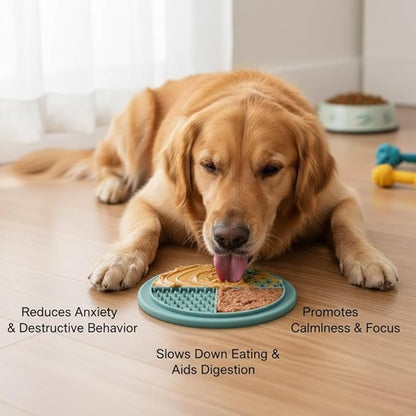 Food-Grade Silicon Circle Shaped Dog Lick Mat for Easy and Fun Bath | Lick Mat Dog Washing Distraction Device | Dog Care and Training Helpful for Pet Treats - 16.5x16.5 cm with Suction
