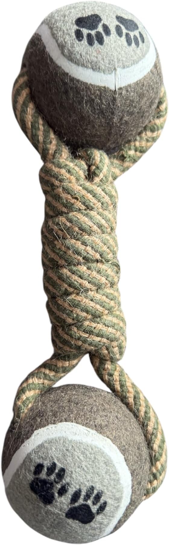 Heavy Duty Rope Dog Toy with Dual Tennis Balls, Durable Tug Toy for Aggressive Chewers, Interactive Fetch & Tug of War Toy for Medium and Large Dogs