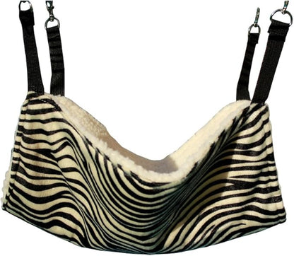 Pet Cage Hammock, Polyester Zebra-Stripe Design Small Pet Animal Small Dog Puppy Cat Kitty Kitten Ferret Hanging Hammock Bed Sleepy Pad Comforter