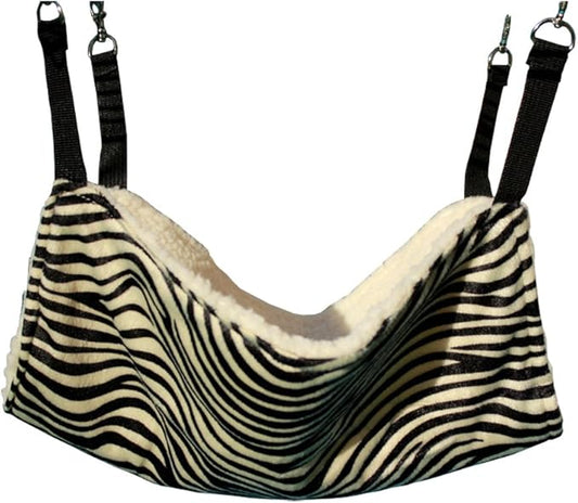 Pet Cage Hammock, Polyester Zebra-Stripe Design Small Pet Animal Small Dog Puppy Cat Kitty Kitten Ferret Hanging Hammock Bed Sleepy Pad Comforter