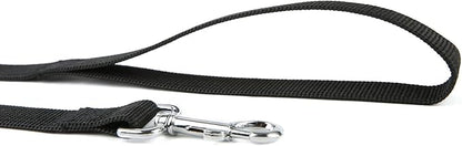 Nylon Dog Training Leash, Traction Rope, 4Ft /5 Foot /6 Feet Long, 5/8 inch 3/4 Inch 1 Inch Wide, for Small and Medium Dogs (5/8'' x 6 FT, Black)