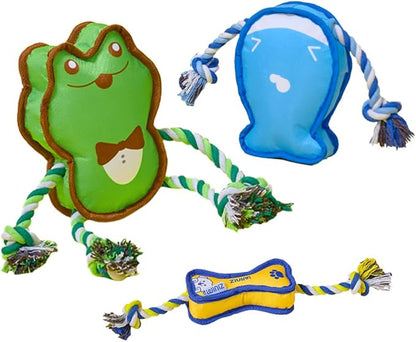 Durable Dog Toy – Interactive Chew Toy – Multiple Styles & Sizes Frog S