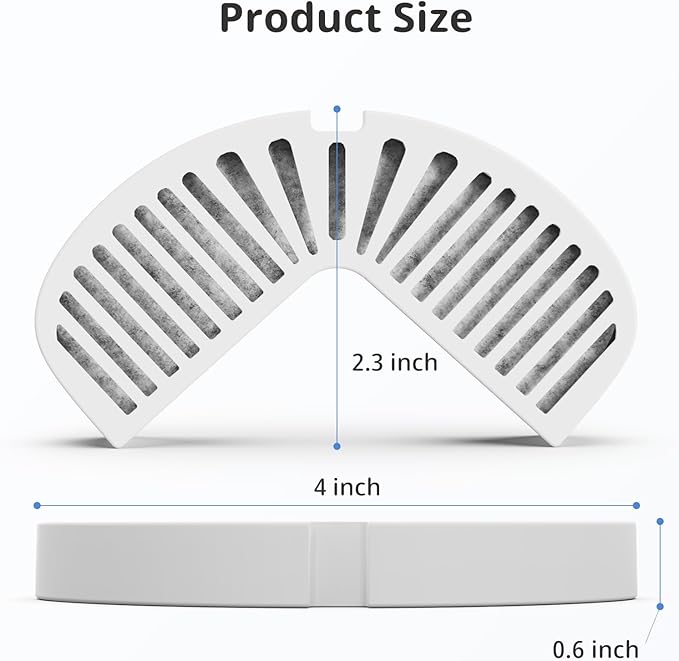 Cat and Dog Water Fountain Filters, 6 Pack Replacement Filters for Ceramic & Stainless Steel Fountains Automatic Pet Fountain Water Dispenser (6 Pack)