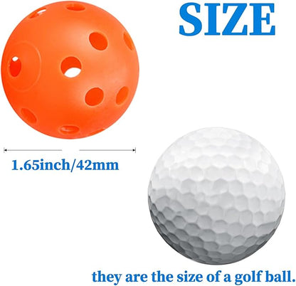 12Pcs Cat Ball Toy, Low Noise No Bells Holey Plastic Cat Balls, Funny Interactive Cats Toys for Indoor Cats, Firm Toy Balls for Kitten Puppy Ferret Bird (1.65", Orange)