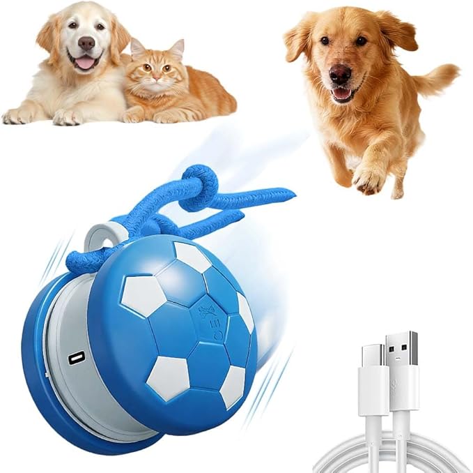 Interactive Dog Toys, Moving Interactive Dog Ball with Touch Activated, Automatic Rolling Ball Toys for Puppy/Medium Dogs, Squeaky Dogs Toy Active Rolling Wicked Balls for Daily Training (BLUE-3)
