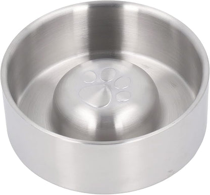 Pssopp Slow Feeder Dog Bowl, Dishwasher Stainless Steel Large Metal Dog Food Bowls with Non Slip Rubber Ring Modern Design Dog Slow Feeder for Medium to Large Dogs (24x17x18cm)
