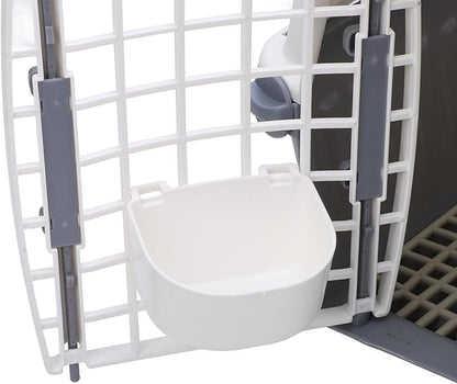 Dog Crate, Airline Approved Comfortable Breathable Lightweight Dog Carrier, Pet Carrier with Plastic Wire Door and Stay Dry Moat for Cats Dogs Rabbits