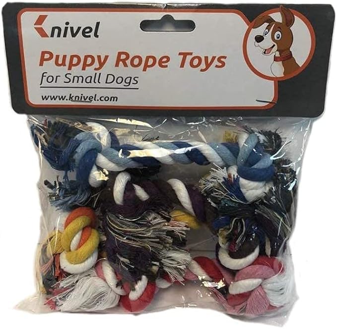 Puppy Rope Toys for Small Dogs - Puppy Teething Toys - Knots Dog Toy for Smart Newborn Pet and High Active Puppies - Doggy Mini Dental Pack of 4