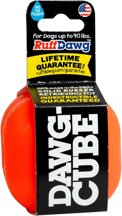Ruff Dawg Cube Medium 2.5 Indestructible Dog Toy – Heavy-Duty Rubber Fetch & Chew Toy for Aggressive Chewers – Erratic Bounce, Floats, BPA & Latex Free – Made in USA