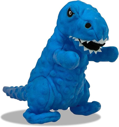 Andiker Dog Squeaky Toys, 8.66 in Plush Dogs Toy Soft Dogs Chew Toys in Dinosaur Shape for Chewing Biting Stuffed Dog Toys with a 3.93 in Squeaker and Crinkle Paper for All Puppy (Blue)