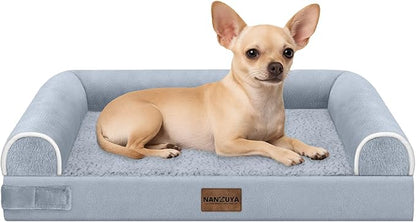 Small Dog Bed Orthopedic Washable: Beds Bolster Small Sized Dogs Bed Egg Crate Foam Couch Sofa Waterproof with Removable Cover
