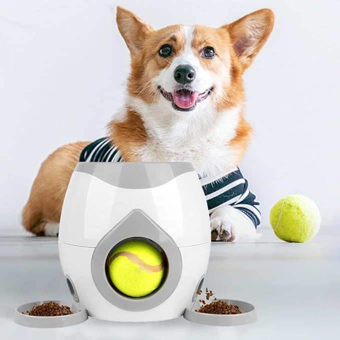 Interactive Dog Puzzle Toy - Drop The Ball to Get Treats, 2-in-1 Treat Dispenser & Slow Feeder for Healthy Eating, Keep Them Busy and Stop Boredom, Fun and Durable for All Breed