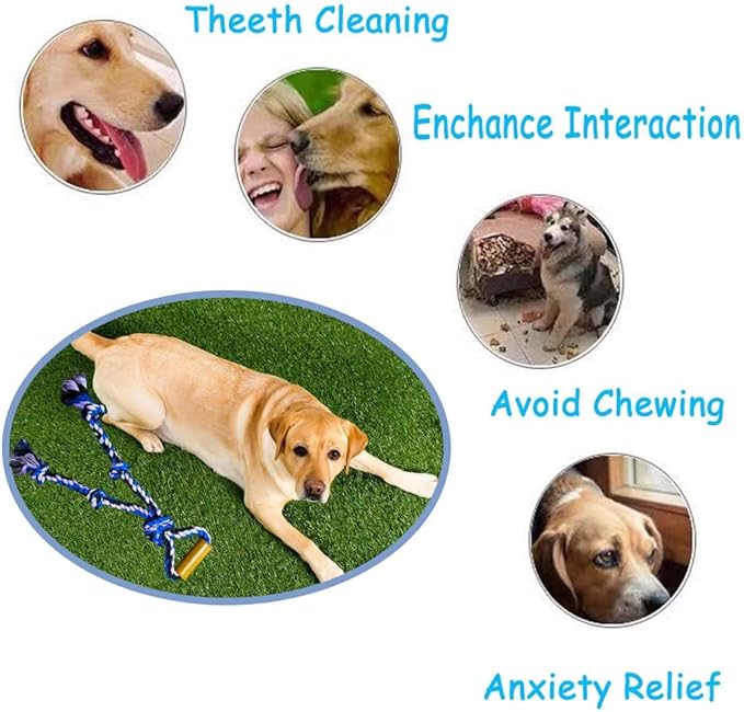 Large Dog Rope Toys for Aggressive Chewers Pitbull Tug of War Interactive Heavy Duty Outdoor Medium Large Breed XL Dog Chew Rope Strong Durable Dog Tug Toys Tough Pull Rope with Handle