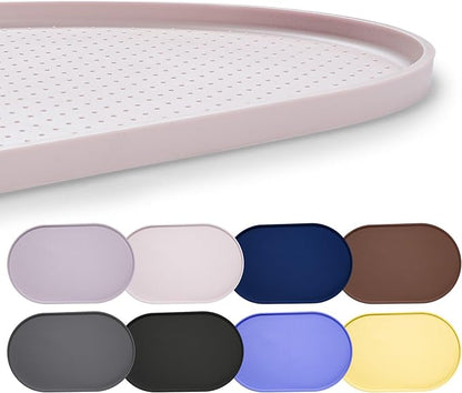 Hubulk 100% Waterproof Silicone Pet Feeding Mat with Raised Edge for Food and Water, Dog Bowl Mats, Cat Bowls Placemat with High Lip Protects Floor for Cats and Dogs (White Sand, 32" L x 24" W)