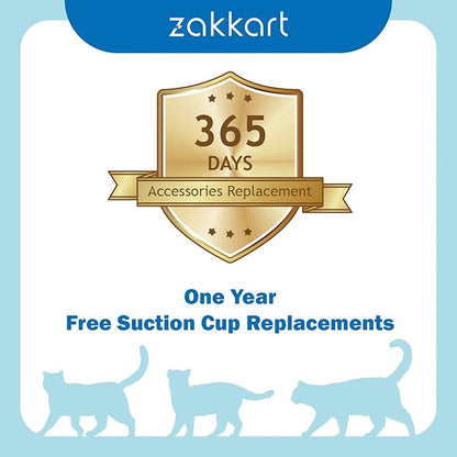 Zakkart Foldable Cat Hammock for Window - Cordless, Embeded Machine Washable Bed, Robust Metal Frame - Cat Window Perch for Large Cats and Kittens (Gray Bolster Bed, Large)