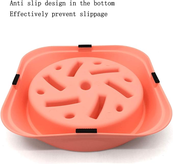 WenYing Slow Feeder Puzzle Dog Bowls, Interactive Bloat Stop Bowl, Food Water Fun Feeding, Non-Slip Anti Choke Healthy Diet, Pink