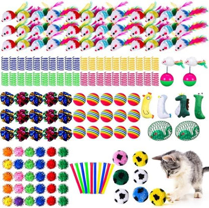 Shappy 150 Pcs Cat Toys Bulk Pack for Indoor Cats, Mice Balls,Novel by Shappy
