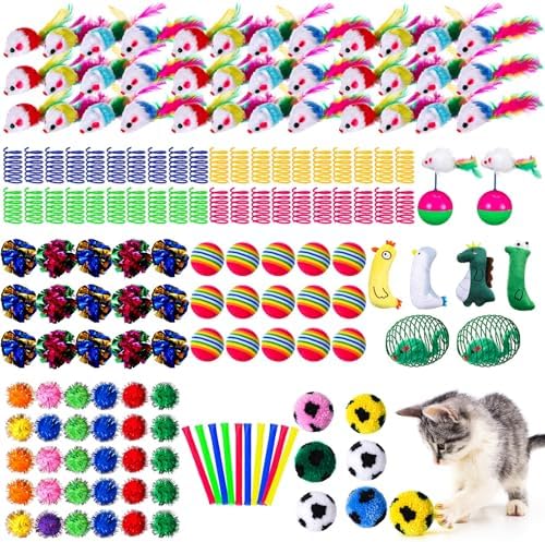 Shappy 150 Pcs Cat Toys Bulk Pack for Indoor Cats, Mice Balls,Novel by Shappy