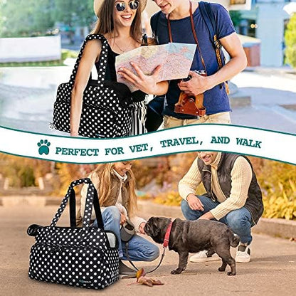 PetAmi Small Dog Purse Carrier, Airline Approved Soft Sided Tote, Polka Dot - Image 7