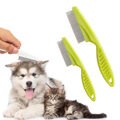 Pet Hair Comb, 2025 New Multifunctional Pet Grooming Brush Pet Hair Comb Tear Stain Removal, Fine-Tooth Stainless Grooming Massage Comb Stainless for Small Dogs Puppies